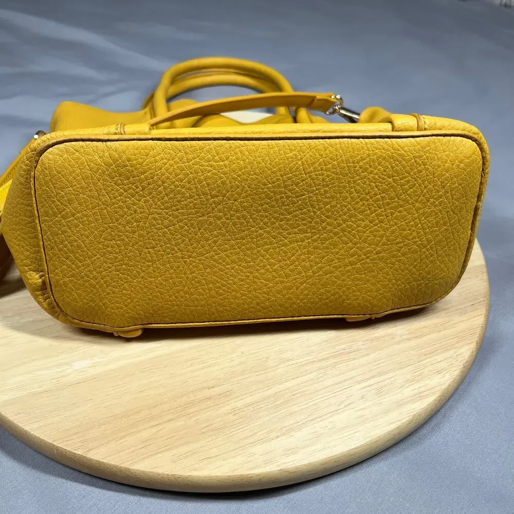 Louenhide Vegan Leather Tote/Crossbody Bag Two Way Purse Mustard Color Spring